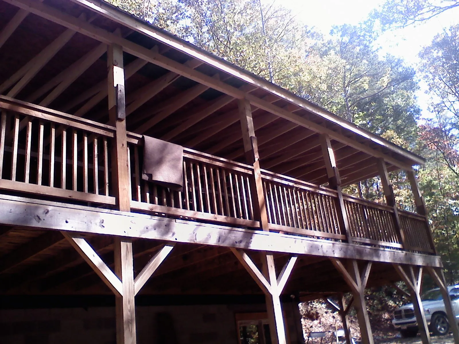 Timber framing under a new elevated porch and deck — Roof Leak Repair in Elbe by Roofing Brothers